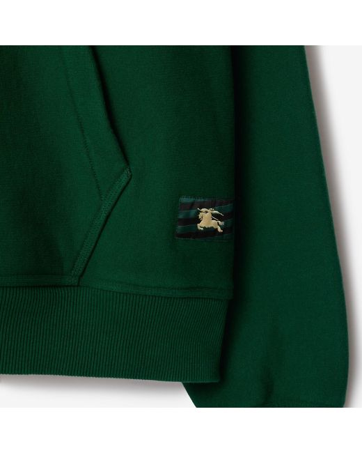 Burberry Green Long Sleeved Drawstring Hoodie for men
