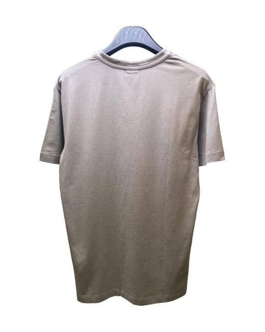 Armani Collezioni Gray Logov Collar T-Shirt for men
