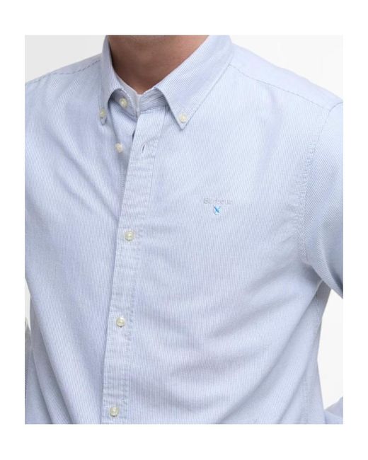 Barbour Blue Striped Oxford Shirt for men