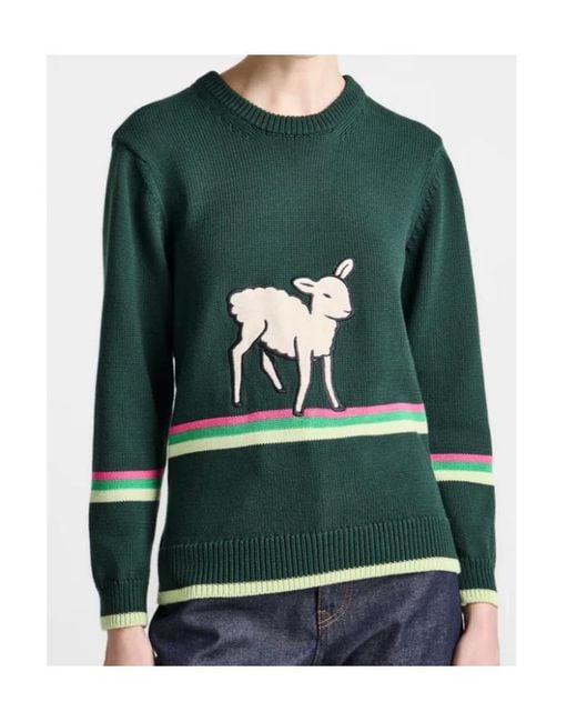 J.W. Anderson Green Sheep-Patch Sweater
