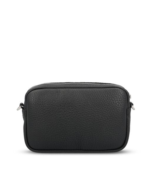 Loewe Black Logo Embossed Zipped Messenger Bag for men