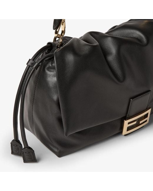 Fendi Black Baguette Soft Large Shoulder Bag