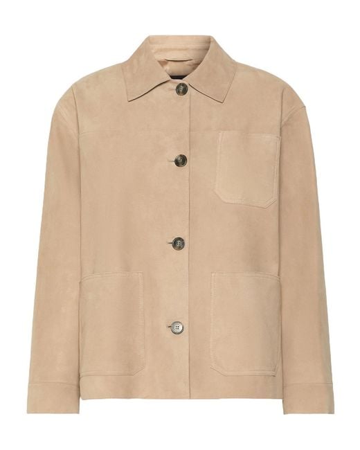 Weekend by Maxmara Natural Long Sleeve Leather Jacket