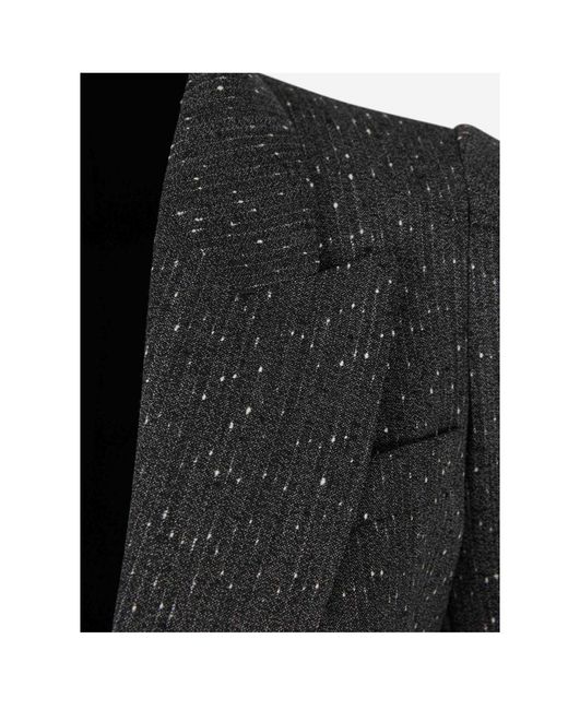 McQueen Black Single Breasted Glittered Blazer