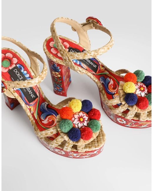Dolce & Gabbana Red Keira Platform Sandals