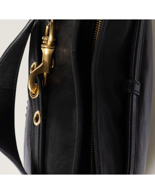 Miu Miu Black Aventure Nappa Leather Bag