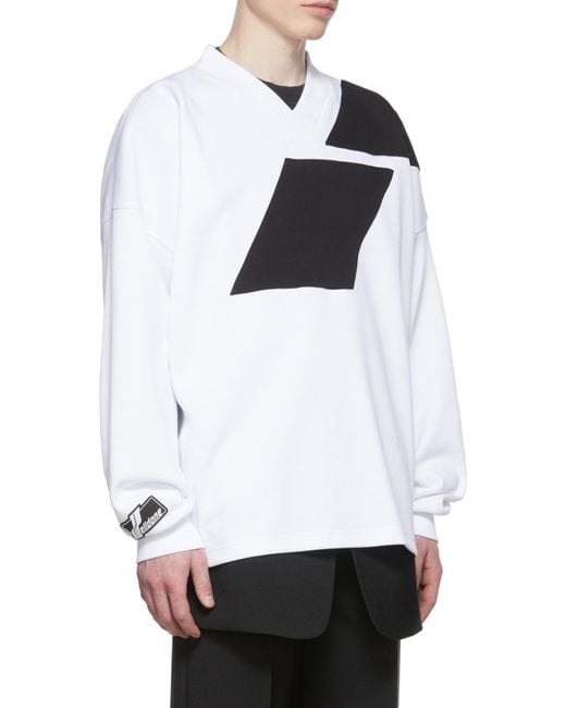 we11done White V-Collar Color Long-Sleeved T-Shirt for men