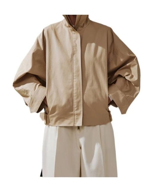 DARKPARK Natural Celine Belted High-Neck Jacket