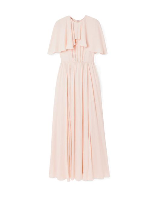 Giambattista Valli Pink Pleated Crepe Midi Dress
