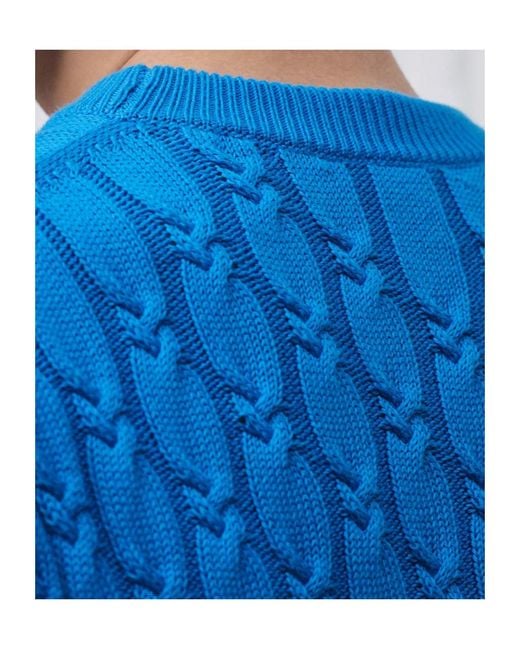 Dior Blue Cable-Knit Knitted Sweater for men