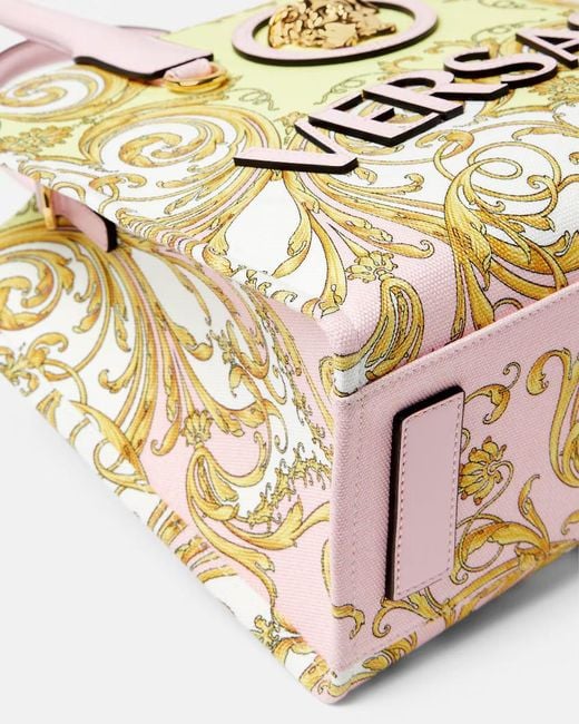 Versace Metallic La Medusa Printed Small Tote Bag