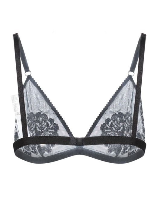Dolce & Gabbana Black Soft Lace Triangle Bra