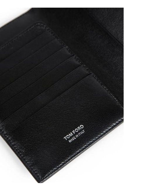 Tom Ford Black Crocodile-Patterned Wallet for men