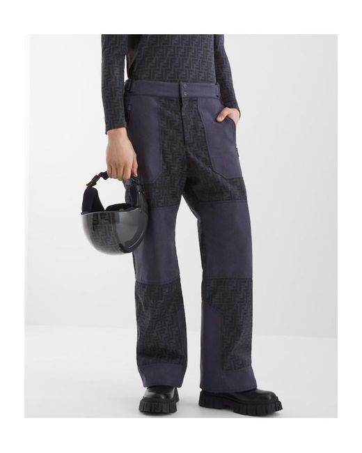 Fendi Blue 'Ff' Ski Pants for men