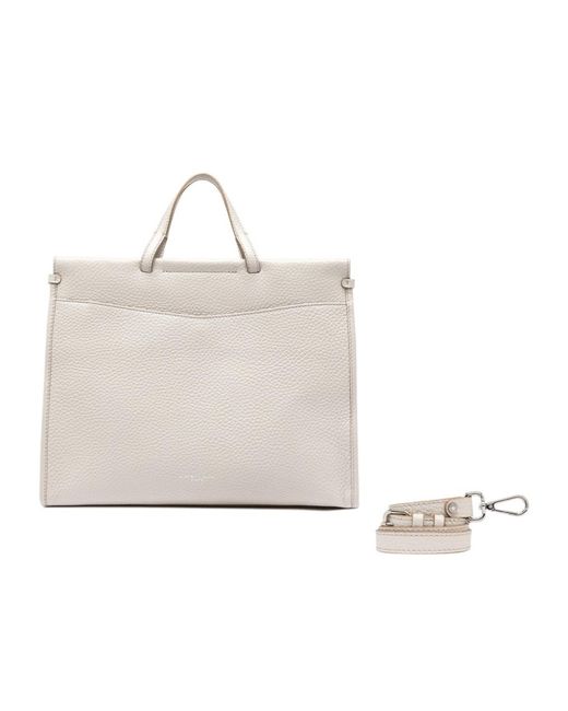 Gianni Chiarini White Lavinia Double Handle Shoulder Bag