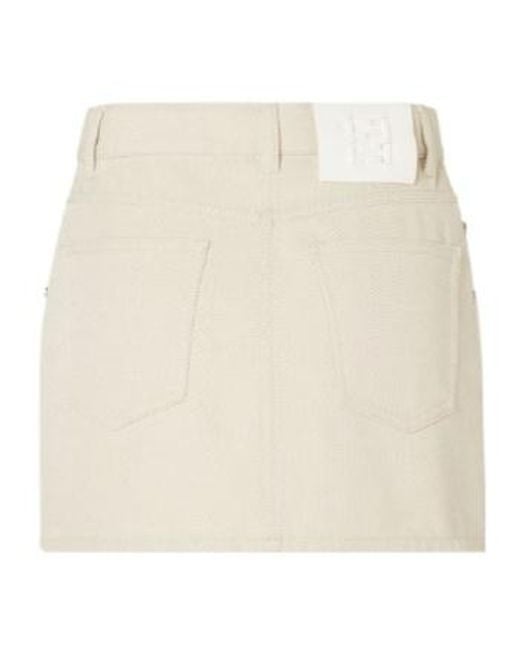 Fendi Natural Striped Mini Jeans Skirt