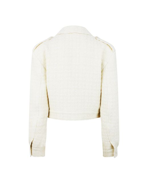 Givenchy White Cropped Tweed Jacket