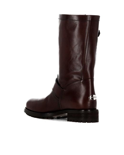 Jimmy Choo Brown Round-Toe Ankle Boots