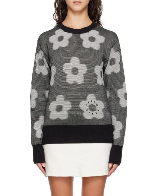 KENZO Gray Flower Spot Jumper