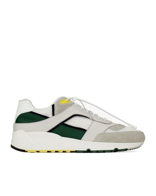 Saint Laurent White Leather-Trim Bump Sneakers for men