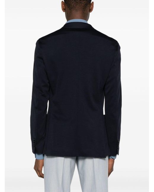 Lardini Blue Single-Breasted Wool-Blend Blazer for men
