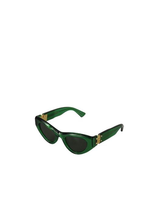 Bottega Veneta Green Eyewear Cat-Eye Frame Sunglasses