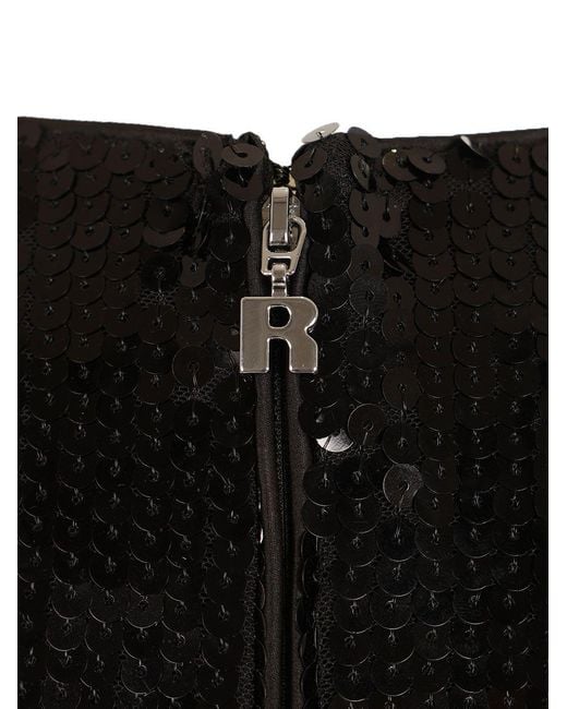 ROTATE BIRGER CHRISTENSEN Black Draped Sequin Mini Dress