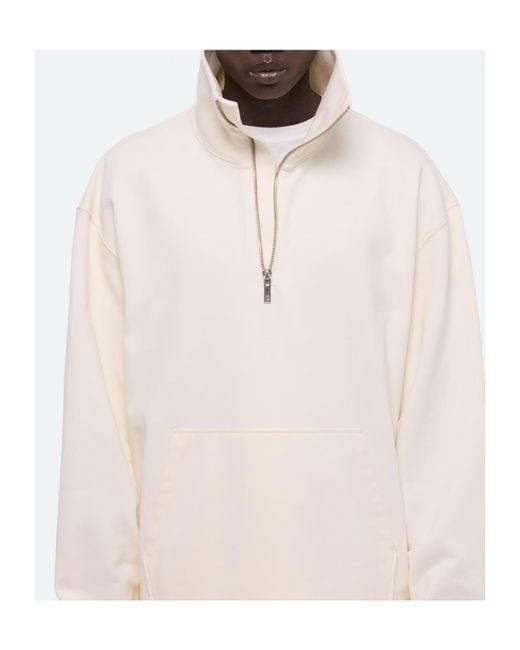 Helmut Lang Natural Quarter-Zip Sweatshirt for men