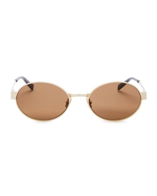Saint Laurent White Oval-Frame Sunglasses
