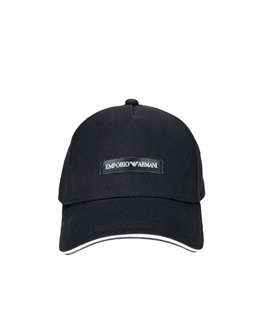 Emporio Armani Blue Logo-Patch Curved Peak Baseball Cap for men