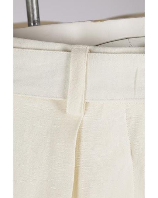 Jil Sander White High Waist Wide Leg Trousers
