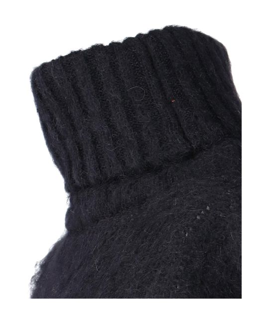 ANDREADAMO Black Cut-Out Roll-Neck Jumper