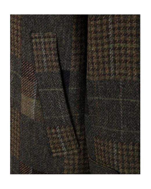 Les Deux Black Checked Wool Coat for men