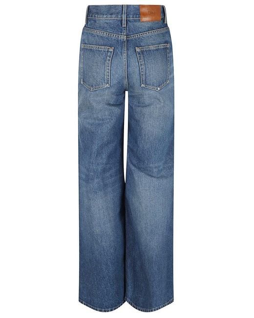 Chloé Blue Chloé Logo Patch Straight-Leg Jeans
