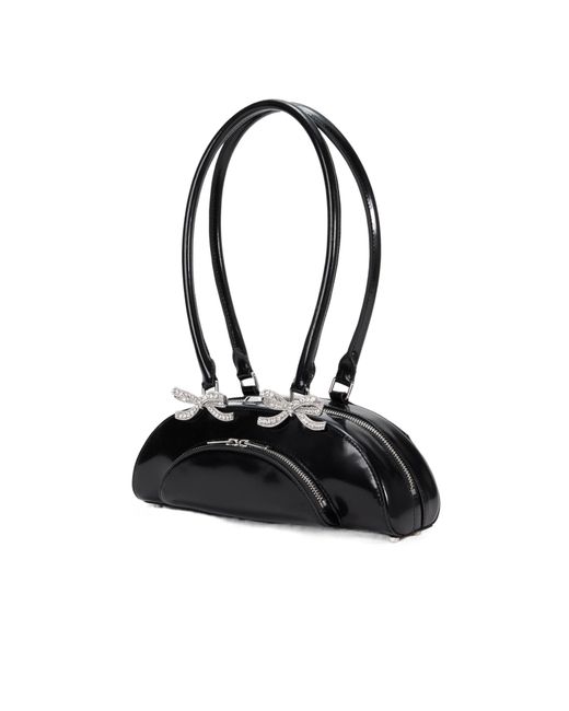 Self-Portrait Black Curved Shoulder Bag