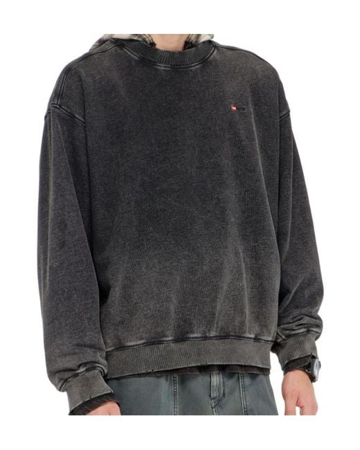 DIESEL Gray Crox Faded Sweatshirt for men