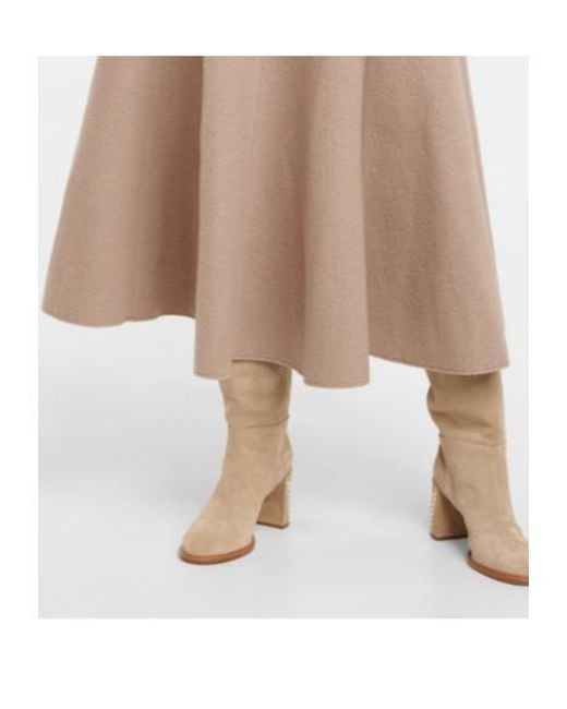 Gabriela Hearst Natural Maureen High-Waisted Pleated Midi Skirt