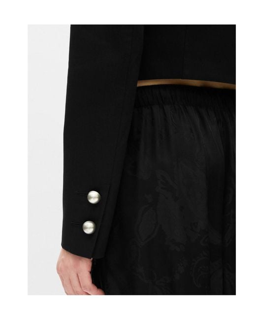 Ann Demeulemeester Black Bab Stand-Collar Button-Up Jacket