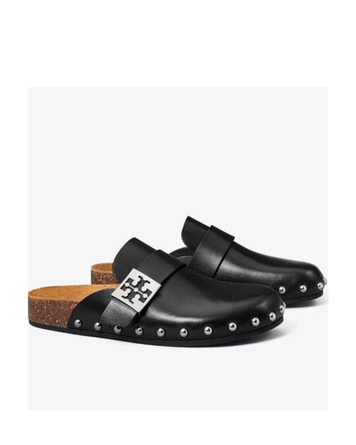Tory Burch Black Stud Embellished Mules