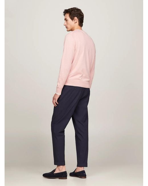 Tommy Hilfiger Pink Logo-Embroidered T-Shirt for men