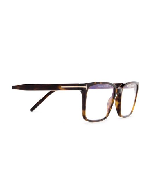 Tom Ford Brown Eyewear Tortoiseshell Effect Rectangular Frame Glasses for men
