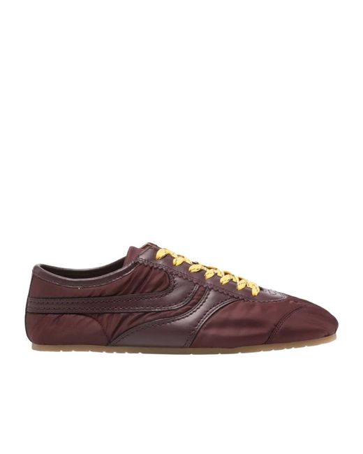 Dries Van Noten Brown Round Toe Lace-Up Sneakers for men