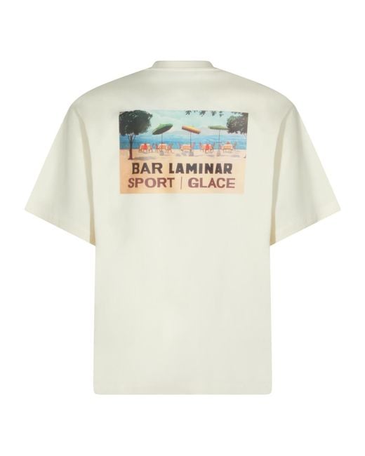 Herno White Laminar Graphic Back Printed T-Shirt for men