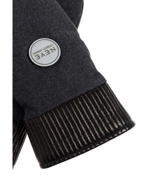 Giorgio Armani Blue Logo-Patch Gloves for men