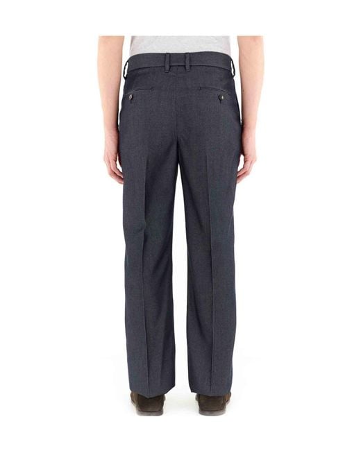 Jacob Cohen Blue Pleated Straight-Leg Trousers for men