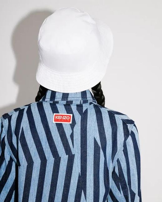 KENZO Black Logo Patch Reversible Bucket Hat for men