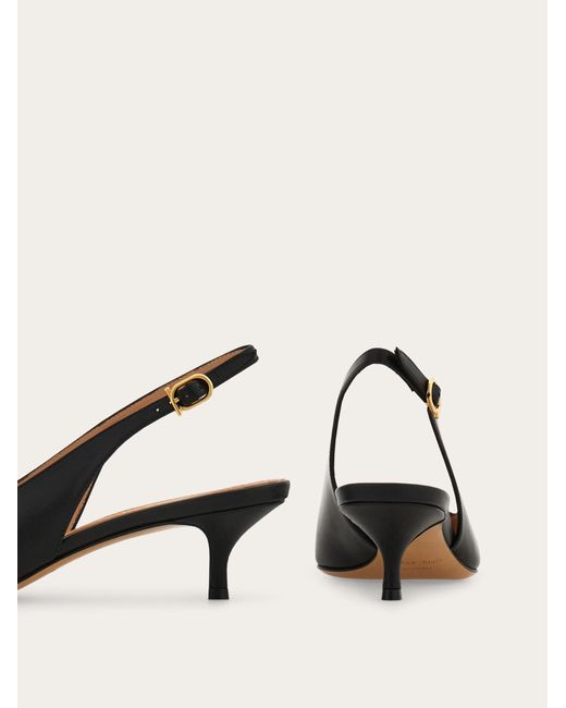 Ferragamo Brown Maxi Gancini Slingback Pump