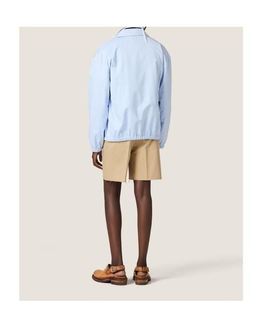 Miu Miu Blue Gingham Check Blouson Jacket