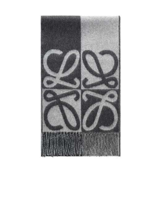 Loewe Gray Tassel Jacquard Scarf