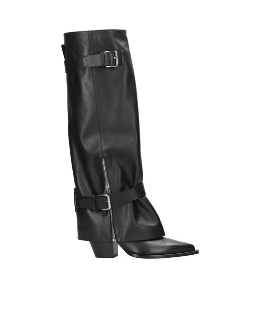 Elena Iachi Black Pointed Boots